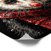 Adorable Ossum In Santa Hat Snowy Winter Christmas ポスター (角)