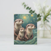 Adorable Otter Family ポストカード (スタンド正面)