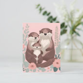 Adorable Otter Family ポストカード (スタンド正面)