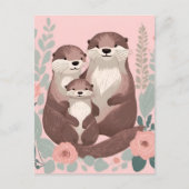 Adorable Otter Family ポストカード (正面)