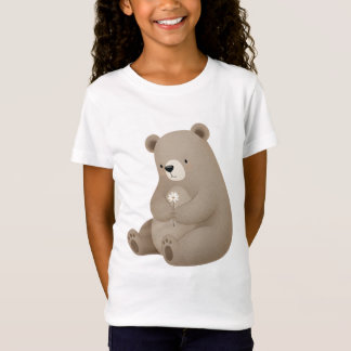 Adorable Ours Brun à la Marguerite - Aquarelle Tシャツ