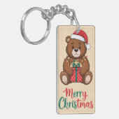 Adorable ours de noël - Merry Christmas キーホルダー (正面左)