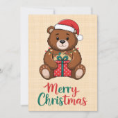 Adorable ours de noël - Merry Christmas 招待状 (正面)