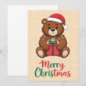 Adorable ours de noël - Merry Christmas 招待状 (正面/裏面)