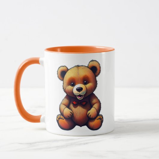 Adorable ours en peluche avec nœud papillon. マグカップ (左)