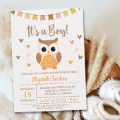 Adorable Owl Baby Shower Invitation – 'It's a Boy' 招待状
