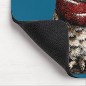 Adorable Owl With Santa Hat Snowy Winter Christmas マウスパッド (コーナー)