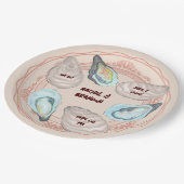 Adorable Oyster Roast Plate, Coastal Wedding ペーパープレート (アングル)