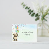 Adorable Panda Balloon 1st Birthday  プレイスカード (スタンド正面)