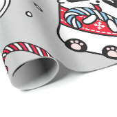 Adorable Panda Snowman Christmas Holiday Cute Wrap ラッピングペーパー (ロールコーナー)