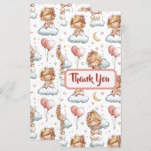 Adorable Pastel Baby Girl Shower Thank You Card (正面/裏面)