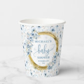 Adorable pastel blue flowers gold boho paper cups 紙コップ (裏面)