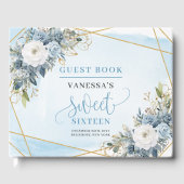 Adorable Pastel Blue White Floral Sweet Sixteen  ゲストブック (正面)