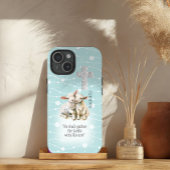 Adorable Pastel Turquoise Floral Lambs Cross Bible Case-Mate iPhoneケース