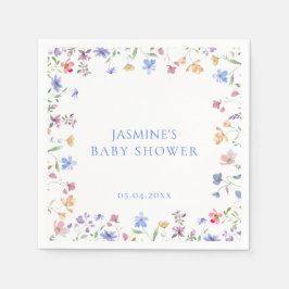 Adorable Pastel Wildflower Garden Baby Shower スタンダードカクテルナプキン