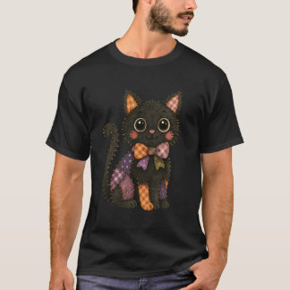Adorable Patchwork Cat Scary - Cute Kitty Hallowee Tシャツ
