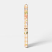 Adorable Peach White Checks Gold Hearts Bees Bible Samsung Galaxyケース (左側面)