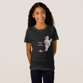 Adorable Peeking 3D Bunny with editable easter Tシャツ (正面フル)