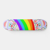 Adorable Penguin Clown and Rainbow Skateboard スケートボード (横)
