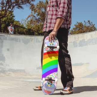 Adorable Penguin Clown and Rainbow Skateboard スケートボード