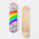 Adorable Penguin Clown and Rainbow Skateboard スケートボード (正面)