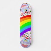 Adorable Penguin Clown and Rainbow Skateboard スケートボード (正面)