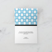 Adorable Penguin custom Blue Polka Dot Cards サンキューカード (内部)