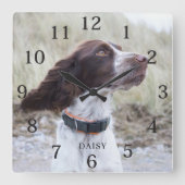 Adorable Personalized Dog Pet Photo  スクエア壁時計 (正面)