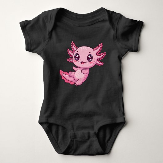 Adorable Pink Axolotl Baby Bodysuit ベビーボディスーツ (正面)