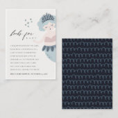 ADORABLE PINK BLUE LITTLE MERMAID INVITE BABY SHOW エンクロージャーカード (正面/裏面)