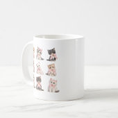 Adorable Pink Bow Kittens Cute Cat Lover's Coffee コーヒーマグカップ (正面左)