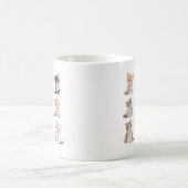 Adorable Pink Bow Kittens Cute Cat Lover's Coffee コーヒーマグカップ (中央)