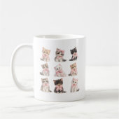 Adorable Pink Bow Kittens Cute Cat Lover's Coffee コーヒーマグカップ (左)