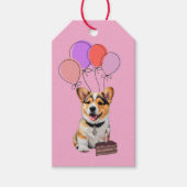 Adorable Pink Corgi Birthday Customizable ギフトタグ (正面)