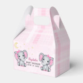 Adorable Pink Elephant Baby Shower Girl フェイバーボックス (正面サイド)