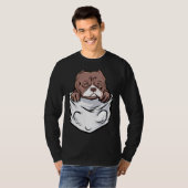 Adorable Pit Bull Terrier Puppy  Cute Pocket Tシャツ (正面フル)
