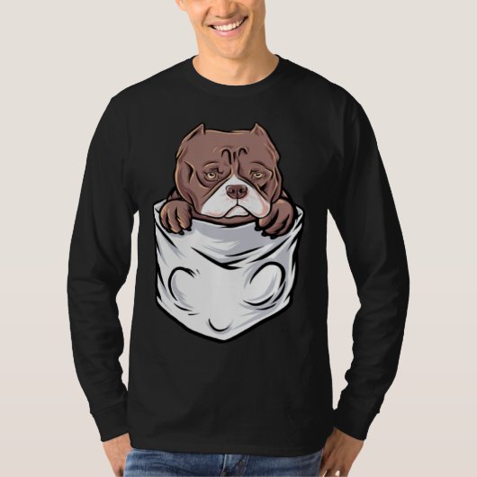 Adorable Pit Bull Terrier Puppy  Cute Pocket Tシャツ (正面)