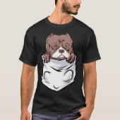 Adorable Pit Bull Terrier Puppy  Cute Pocket Tシャツ (正面)