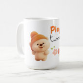 Adorable "Play Time" Chibi Bear Ceramic Mug コーヒーマグカップ (正面左)