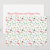 Adorable Polar Bear Head Christmas シーズンカード (正面/裏面)