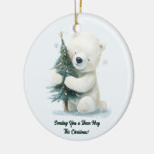 Adorable Polar Bear Hugging Christmas Tree, Cute セラミックオーナメント (左)