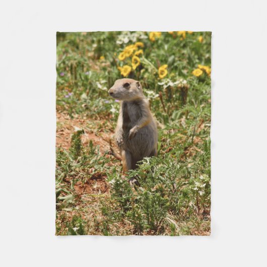Adorable Prairie Dog フリースブランケット (正面)