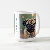 Adorable Pug Close up | Cute Dog Personalized コーヒーマグカップ (正面右)