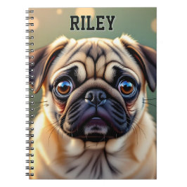 Adorable Pug Close up | Cute Dog Personalized ノートブック