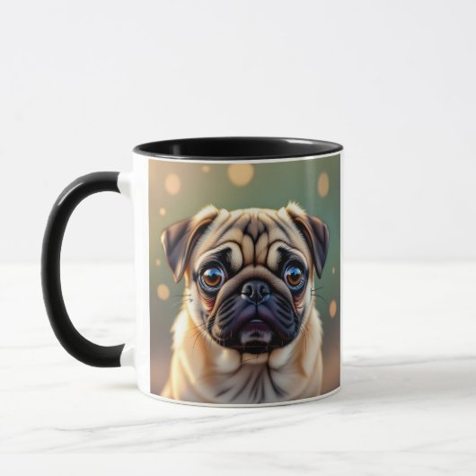 Adorable Pug Close up | Cute Dog Personalized マグカップ (左)