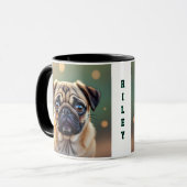 Adorable Pug Close up | Cute Dog Personalized マグカップ (正面左)