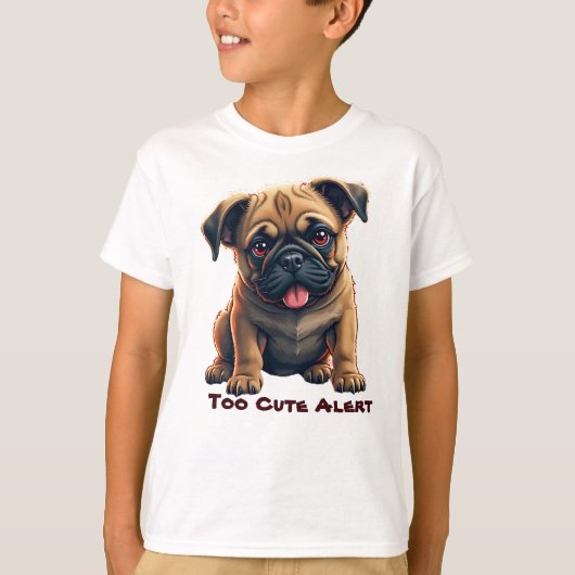 Adorable Pug Illustration Tシャツ (正面)