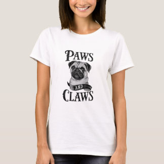Adorable Pug "Paws and Claws" Design Tシャツ