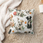 Adorable Puppies Christmas Throw Pillow Gift Idea クッション (ブランケット)