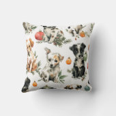 Adorable Puppies Christmas Throw Pillow Gift Idea クッション (裏面)